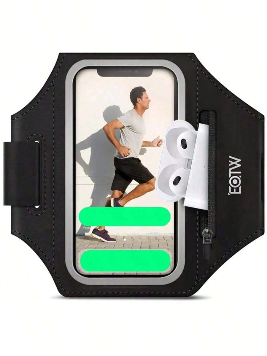 Mobile Phone Case Jogging Sports Band Mobile Phone Holder Arm With Zip Bag - màu đen - Xem 1