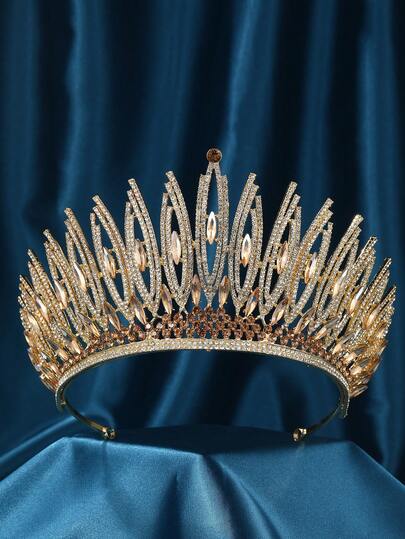 Champagne Queen Crown, Women's Crystal Princess Tiara, Rhinestone Wedding Crown, Bridal Birthday Crown, Bridal Ball Pageant Valentine's Day Costume Prop, Exquisite Hair Accessory Gift