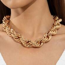 European And American-Border Jewelry Fashion-Hop Short Thick Chain Geometric Necklace Metal Exaggerated Necklace - 30733-nek-g-11 - View 12