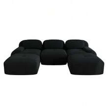 Sofas & Couches - Black + Corduroy + 3 Seat - View 7