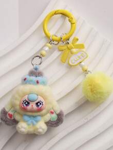 1个可爱3D植绒甜点钥匙扣吊坠，卡通卡哇伊直播配饰，成人玩具