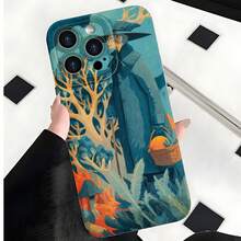 2026 nueva funda de teléfono esmerilada, funda de teléfono con diseño de arrecife de coral y plantas tropicales para  17 14 Pro Max,  17 13,  17 12, protector de teléfono  Galaxy S23 S22 S21, funda de teléfono para parejas, regalo para novio y novia, presente de vacaciones - Blanco antiguo - Ver 7