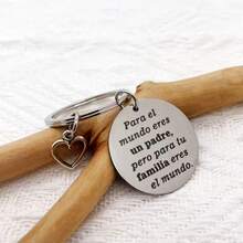 1pc Father's Day Gift Keychain, Blessing Gift For Father, Spanish - Silver - View 5