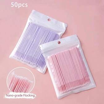 100 piezas Bastoncillos de limpieza de belleza ultra finos Nano - Desmaquillante de maquillaje de ojos y contorno, limpiador de pestañas, preciso y delicado, suave y sin pelusa, esencial para belleza transfronteriza, maquillaje diario/desmaquillado/cuidado de pestañas/belleza estudiantil/retoques precisos, nuevo producto