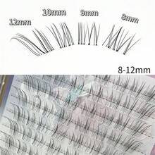 48pcs Glue-Free Natural Fox Eyelashes, 8-12mm Length Slim Lashes, Oblique Fly Cool Series Eyelashes, Suitable For Natural Makeup And Various Parties, Festivals