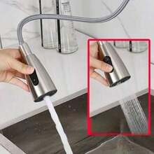 1个现代银色304不锈钢多功能水龙头，多种出水模式，适用于浴室洗手盆、阳台、洗衣房、卫生间、厨房水槽，可伸缩，适用于家庭、餐厅、酒店 - 彩色 - 查看 5