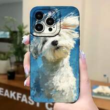 2026 nueva funda de teléfono esmerilada, funda de teléfono con impresión de retrato de perro para  17 14 Pro Max,  17 13 Pro,  17 12, funda de protección para teléfono  Galaxy S23 S22 S21, regalo de funda de pareja para novio y novia, presente de vacaciones - Negro - Ver 5
