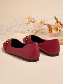 HFSHUNXY 2026 Elegantes Bailarinas Mary Jane de Puntera Cuadrada Rojas Vintage para Mujer Otoño/Invierno, Casuales de Deslizamiento, Versátiles para el Trabajo, Moda Elegante, Minimalistas Casuales, Adecuadas para Compras, Citas, Fiestas, Banquetes, Día de San Valentín - Burdeos - Ver 6