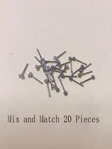 Set de aretes de botón de mini circonita de 2 mm + aretes de botón de mini bola, hipoalergénicos, aptos para piel sensible, postes de aretes cómodos, adecuados para uso diario, unisex, perfectos para parejas - Multicolor - Ver 7