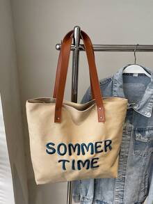 Túi đeo vai thời trang mới cho nữ đi làm, dung tích lớn, túi tote đa năng - Màu Khaki - Xem 11