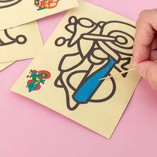 1/5/15pcs Creative Painting Sand Art, DIY Craft Making Toys, Cartoon Doodle Art Gifts For Kids, Back To School/Holiday Rewards (Random Patterns) - Multicolor - View 6