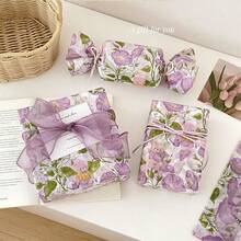 5/10/20/40PCS Purple Trumpet Shaped Teddy Bear Pattern Gift Wrapping Paper, Suitable For Moisture-Proof And Shatterproof Item Protection, Suitable For Birthdays, Valentine's Day, Gifts, Clothing, Gift Packaging, And Decorative Box Filling - Purple - View 7