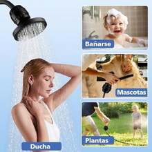 Cabezal de Ducha con Filtro de Ducha de 30 Etapas, Regadera de Alta Presión para Agua Dura, Elimina Cloro e Impurezas, Regadera con Filtro para Ducha-Negro - negro - Ver 5