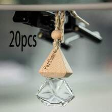 10pcs Customized Text Rectangular Glass Perfume Bottles, Square Shaped Car Fragrance Bottle Empty, Car Accessories