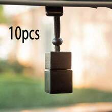 10pcs Customized Text Rectangular Glass Perfume Bottles, Square Shaped Car Fragrance Bottle Empty, Car Accessories