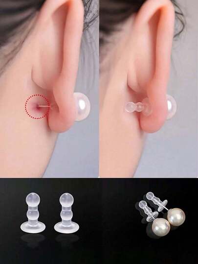 30个/50个耳钉耳塞，手工DIY饰品耳环配件，硅胶防滑防丢耳塞