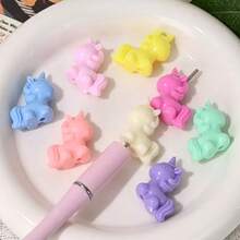 30pcs Acrylic Cartoon Cute Unicorn Straight Hole Beads - Pony Loose Beads For Phone Chain, Necklace, Bracelet DIY Jewelry Making Supplies - Color Mixing - View 2