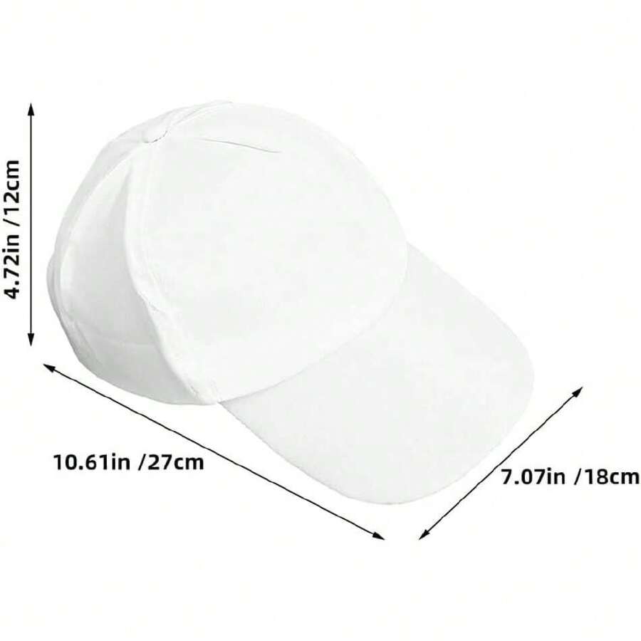 6 Piezas Gorra De BéIsbol Blanca De Pintura Algodón para NiñOs Sombrero para Sol con DiseñO En Blanco para Pintura Y Actividades Al Aire Libre,36984516 - Multicolor - Ver 1