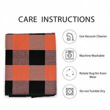 Fall Buffalo Plaid Check Rug Outdoor Doormat 27.5 X 43 Inches Washable Woven Outdoor Indoor Welcome Mats For Front Door/Farmhouse/Entryway/Home Entrance Black And Orange Outdoor Rug,One-Size,OrangeandBlack24inchx38inchRectangular - 橙黑相間 24 英吋 x 38 英吋長方形 - 查看 6