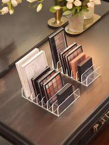 眼影盘化妆品收纳盒 亚克力化妆品收纳盒 7格分隔梳妆台收纳架 抽屉和浴室现代化妆品收纳架 - 無色 - 查看 4