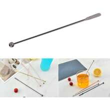 Agitador de Acero Inoxidable, Varilla Mezcladora 7.5 Pulgadas con Mango Largo, Acero Inoxidable 304 para Mezclar Bebidas, Cócteles, Café, para Cafeterías, Restaurantes y Hogar,36982529 - Rosa Roja - Ver 5