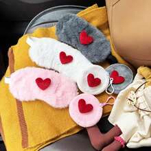 Valentine's Day Heart-Shaped Eye Mask, Valentine's Gift, Portable Travel Sleeping Mask, Couple's Fashionable & Personalized Mini Keychain Eye Mask - Multicolor - View 1