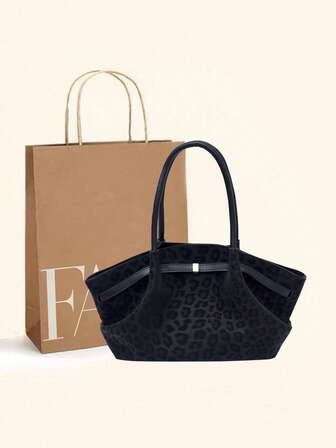 New Leopard Print Retro High-End Matte Leather Women's Fashion Shoulder Bag, Crossbody Handbag, Multi-Functional Special Edition, Elegant, Spacious, Durable, Lightweight, Versatile Tote Bag For Work, Travel, Business , Office Bag