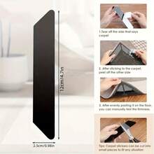 5.1" X 0.98" Non-Slip Carpet Tape (2/4/6 Pcs), Washable Carpet Gripper, Carpet Pad Clips, Carpet Fixing Stickers, Anti-Curling Carpet Clips, Double-Sided Long Carpet Tapes, Home Decor - Reusable And Washable, Suitable For Hardwood Floors, Tiles, Marble And Carpets, Prevents Shifting And Keeps Flat. - Multicolor - View 12