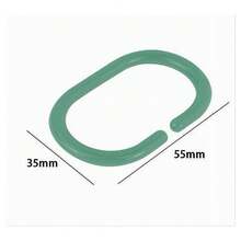 OISE ART STORE Set 12 Pz Anelli Gancio Per Tenda Da Doccia Box Bagno In Plastica Pp Verde 87242 - - Multicolore - Visualizzare 2