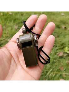 5pcs/3pcs/1pc Outdoor Sports Emergency Whistle, 3-In-1 Emergency Whistle, Multi-Functional Survival Whistle With Compass And Thermometer, Loud Floating Whistle With Lanyard, Suitable For Boating, Swimming, Kayaking, Water Survival, Hiking, Camping, Outdoor Activities, Loud Safety Whistle With Lanyard, Perfect For Camping, Hiking, Outdoor Adventure, Referee And Cheerleading, Loud Sound, Survival Whistle, Military Green - Multicolor - View 3