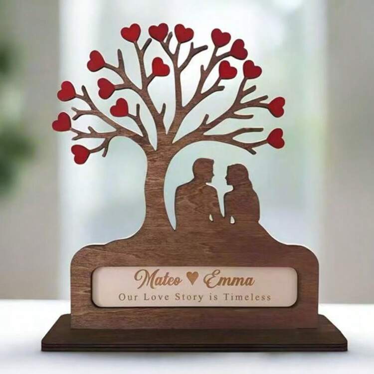 New Cross-Border Valentine's Day Gift Decor, Wooden Crafts Ornament, Wedding Party Atmosphere Decor, Heart-Shaped - Red and White - View 4