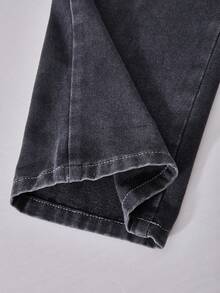 Tween Girls' Pocketed Loose Fit Casual Washed Wide Leg Jeans - Black - View 7