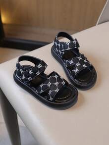Children's Flat Sandals / Children's Fashion Lightweight Soft Comfortable Open-Toe Flat Sandals - Black - View 5