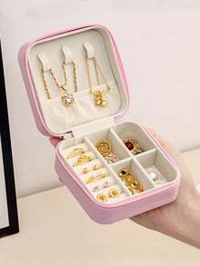 1 hộp đựng trang sức bằng da, hộp đựng trang sức di động, hộp đựng trang sức chống oxy hóa, hộp đựng nhẫn đa năng, hộp trưng bày trang sức chống trầy xước, hộp đựng đồ trang điểm, thích hợp để đựng nhẫn, vòng cổ, vòng tay, hoa tai, món quà tuyệt vời cho phụ nữ và phù dâu, vật dụng thiết yếu khi đi du lịch - Nhiều màu - Xem 16