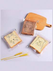 100pcs/Pack Bread Bags, Toast Bags, Bread Packaging Bags, Self-Adhesive Bags, Baked Goods & Fruit Packaging Bags, Self-Sealing Bags, Home & Kitchen Storage Supplies, Back To School Essentials - Clear - View 9