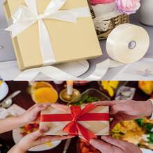6 Rolls 1-1/2 Inch Satin Ribbon Solid Fabric Ribbon For Gift Wrapping Chair Sash Valentine's Day Wedding Birthday Party Decoration Hair Floral Craft Sewing,Total Length 150 Yards,Mother's Day Gift.(Red,White,Pink And Yellow) - 紅色 - 查看 7