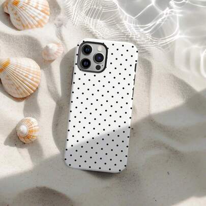 Soft & Cute White Polka Dot Phone Case, Y2K Style, Compatible With IPhone 17/16/15/14/13/12/11 Pro Max