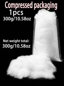 1件白色高彈性填充材料，高級聚酯纖維填充，高品質PP棉，絲棉，聚酯纖維填充，大容量，柔軟蓬鬆，高彈性枕芯材料，高級聚酯纖維填充，適用於枕頭高彈性毛絨填充，白色雪花裝飾 - 縫紉與編織用品，蓬鬆高彈性手工藝，蠟燭製作套件配件，動物娃娃填充，手工枕頭，保暖材料 - 白色 - 查看 11