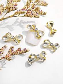 10pcs Luxury Hollow Butterfly Crystal Glass Rhinestone 3D Nail Art Decorations, Suitable For Girls And Women Nails - Multicolor - View 3