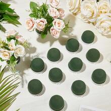 12 Pcs Mini Round Floral Foam Holder With Green Floral Wire Floral For Fresh Flowers Green Floral Foam For Table Wedding Wine Bottle Decor - xanh quân đội - Xem 7