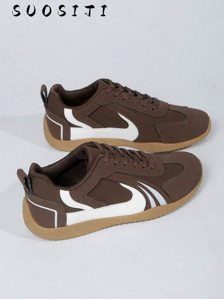 Women's New Lightweight Comfortable Casual Outdoor Skateboard Shoes - Brown - View 1