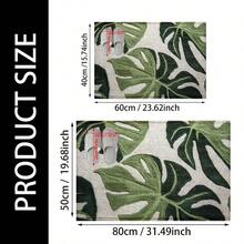 1pc Green Leaf Pattern Super Soft Microfiber Bath Mat, Non-Slip Absorbent Bathroom Rug, Door Mat, Bathroom Shower Mat, Machine Washable, Low Pile, TPR Backing, Knitted Fabric, Suitable For Bathroom, Bedroom, Kitchen, Entryway, Indoor & Outdoor Use, Bathroom Accessory And Decor, Housewarming Gift - Multicolor - View 3