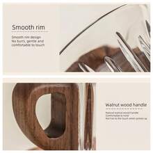 1pc Glass Coffee Cup Set With Coaster, Milk Cup, Tea Cup, Latte Cup, With Handle, Easy To Grip, Suitable For Cafe, Home, Restaurant Use