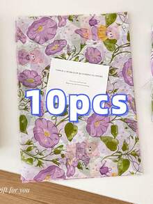 5/10/20/40PCS Purple Trumpet Shaped Teddy Bear Pattern Gift Wrapping Paper, Suitable For Moisture-Proof And Shatterproof Item Protection, Suitable For Birthdays, Valentine's Day, Gifts, Clothing, Gift Packaging, And Decorative Box Filling - Purple - View 12