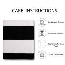IOHOUZE Black White Striped Rug -3x5 Front Door Mats Outdoor,Washable Rug For Front Porch Decor,Spring Summer Welcome Mats Outdoor Indoor, Doormat For Farmhouse/Entryway/Home Entrance,One-Size,BlackWhiteStripe3x5Rectangular - 黑白條紋3x5矩形 - 查看 6