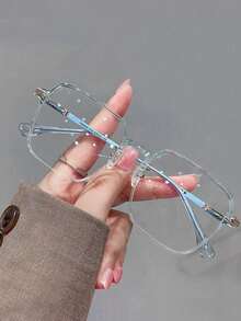 1 chiếc kính râm nhẹ dành cho cả nam và nữ, giúp ngăn ngừa mỏi mắt. Khi sử dụng máy tính, xem TV, chơi game hoặc nhìn vào điện thoại di động, kính râm thời trang với tròng kính trong suốt bảo vệ mắt. - Rỉ Nâu - Xem 3