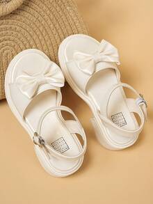 2026新款夏季女童蝴蝶结公主软底防滑中大码时尚百搭凉鞋 - 白色 - 查看 3