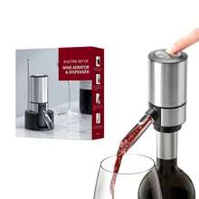 Aireador de Vino Eléctrico Dispensador Accesorios de de Bar Acero Inoxidable Decantadorático Inteligente Regalo de San Valentín - USB negro C - Ver 2