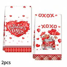 2/4 Pcs Valentine's Day Themed Printed Dish Towels, Ideal For Valentine's Day Gifts, Decorations, Super Absorbent Microfiber Modern Towels For Cooking, Baking, Washing Dishes, Cleaning, Hand Towels, Tea Towels, Soft And Highly Absorbent, Kitchen Decor, Gifts For Neighbors, Moms, Birthdays, Housewarming For Friends, Kitchen Essentials, Daily Necessities - Multicolor - View 14