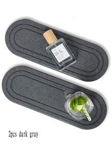 1/2个硅胶水槽收纳托盘（白/灰） - 吸水石厨房浴室台面架，白/灰条纹设计，速干牙刷架，家居用品厨房用品浴室用品 [款式随机发货] - 彩色 - 查看 12